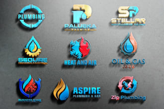create plumbing heating cleaning hvac oil gas logo