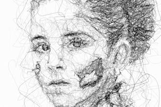 draw black and white scribble art from your photo