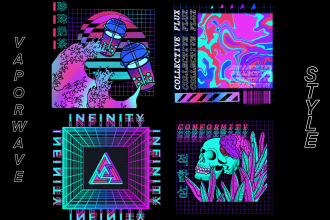 create vaporwave style designs