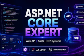 develop asp dot net core backend or web API with sql server