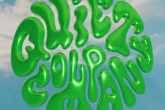 custom typeface with molten chrome effect