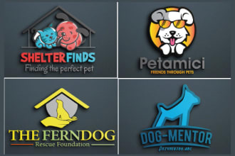 design pet, animal, dog, cat and veterinary clinic logo