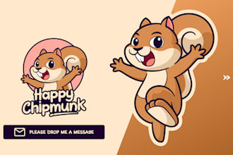 design kawaii logo and cute chibi animal mascot