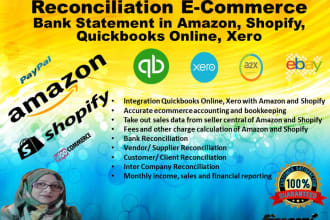 do reconciliation ecommerce statement, amazon, shopify, quickbooks online, xero