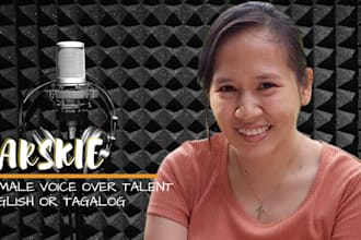 record female voice over in english or tagalog