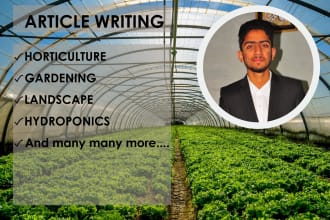 write horticulture, gardening, landscape and hydroponics blogs
