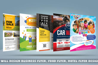 design business flyer, food flyer, hotel flyer design