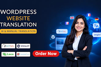 wordpress website translation into german, spanish, french, english