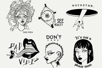 create a black and white illustration