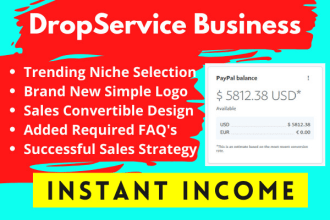 design passive income or drop service business website