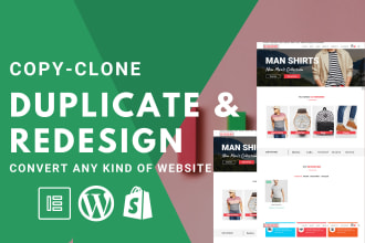 design redesign copy clone website wordpress website