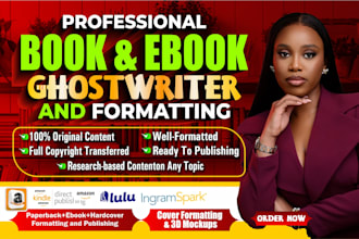 be your ebook ghostwriter, ghost book writer, non fiction ghostwriter, KDP book