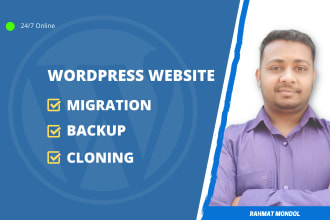 backup, cloning ,redesign migration wordpress website
