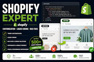 do shopify customization, liquid coding and bug fixes
