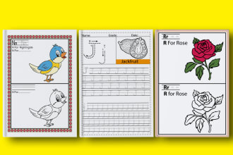create kids worksheets, coloring books, tracing workbook