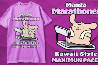 design cute kawaii cartoon illustration for your t shirt