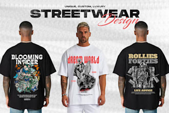 create luxury custom unique streetwear tshirt design
