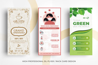 design promotional corporate dl flyer, rack card, door hanger and roll up banner
