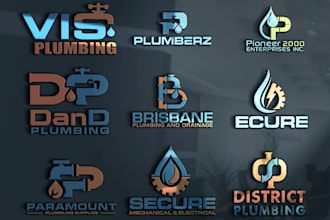 modern plumbing heating cleaning air conditioning hvac oil gas logo