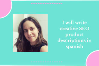 write creative SEO product descriptions in spanish
