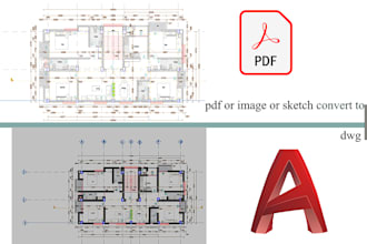 redraw and convert your PDF or jpeg drawing to auto cad drawing dwg file