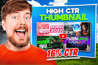 design eye catching youtube thumbnail in less than 24 hours