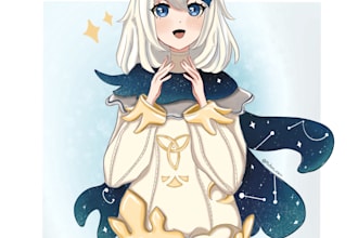 draw cute anime style illustration