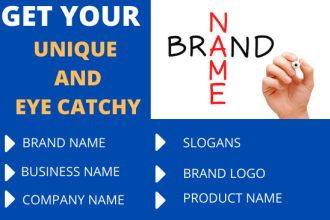 create unique brand name, business, company, product name, brand logo or slogan