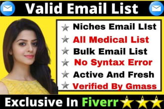 provide active and valid niches targeted email list