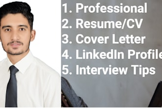 design professional CV, resume, linkedin profile
