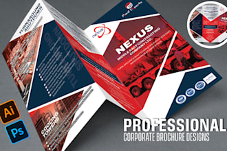 design premium print ready trifold or bifold brochures for you