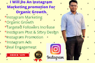 do instagram marketing  with organic growth  and promotion