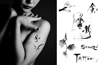 Hot Deals!  create brush calligraphy and ink painting for tattoo