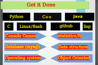 do c, cpp, linux bash, r, os
