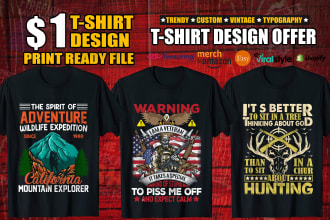 do trendy unique typography and custom t shirt design for merchandise