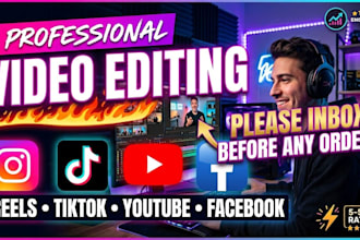 edit reels or video for instagram, face book, tiktok, and youtube