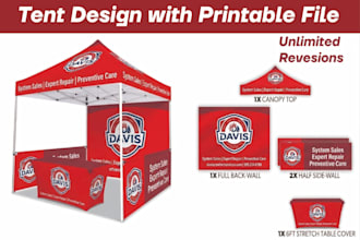 do canopy tent , table cover, back wall, sides wall and flags,roll up banner,
