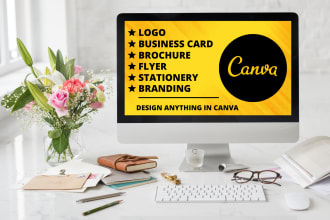 make logo, business card, brochure, flyer and letterhead design in canva