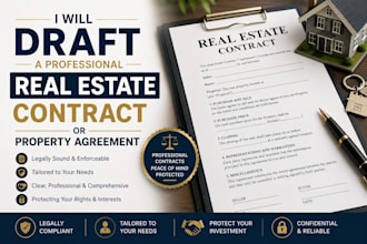 draft real estate contract or property agreement