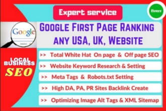 boost traffic with google first page monthly on page and local SEO