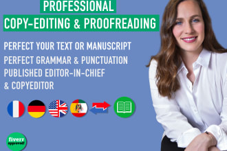proofread copyedit in german, spanish, french, english