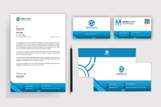 design business card, letterhead, envelope, stationery items