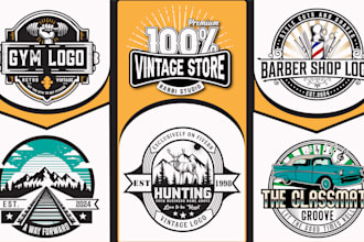 create  professional retro vintage logo design