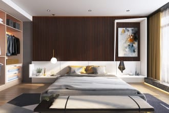 render 3d interior house, kitchen, office, restaurant