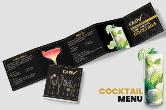 design professional and attractive drink and cocktail recipe