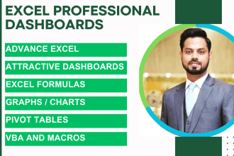 create excel dashboard, pivot table, charts and do data visualization