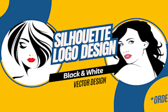 design unique black and white silhouette line art and vector art illustration