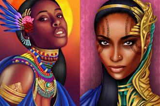 make african american master piece art illustration or wall art illustration