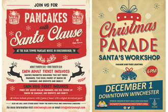 design retro or modern christmas flyer and poster