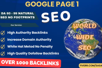 do monthly SEO service high da backlinks rank on google page 1